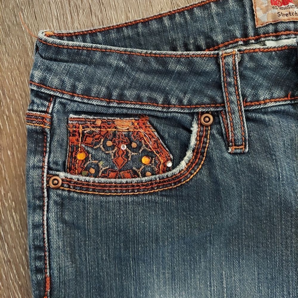 No Boundaries Vintage 90s Embellished Flare Jeans Size 9 - Picture 4 of 10